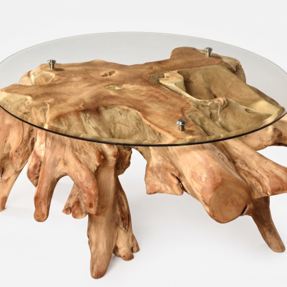 Round brool teak coffee table