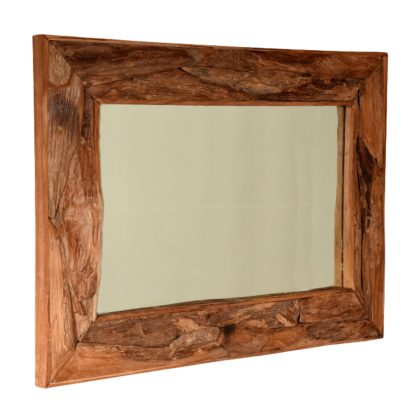 Square kokoda teak mirror