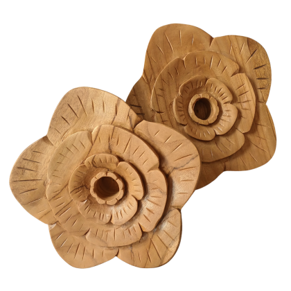 Mawar candle teak bowl