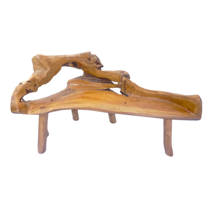 Teak root bench