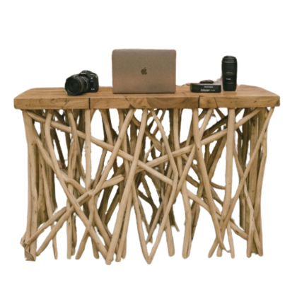 Teak branch console table