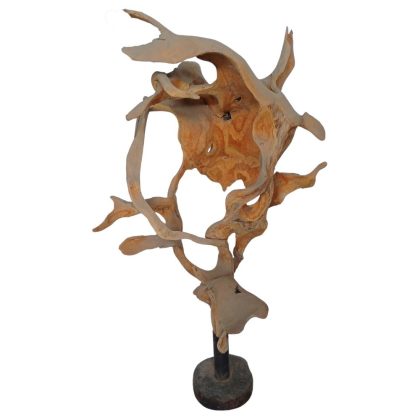 ABSTRACT TEAK ROOT WITH ROUND STAND