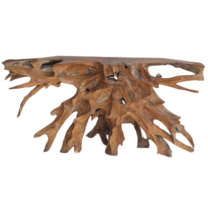 TEAK ROOT CONSOLE DEEP CARVING